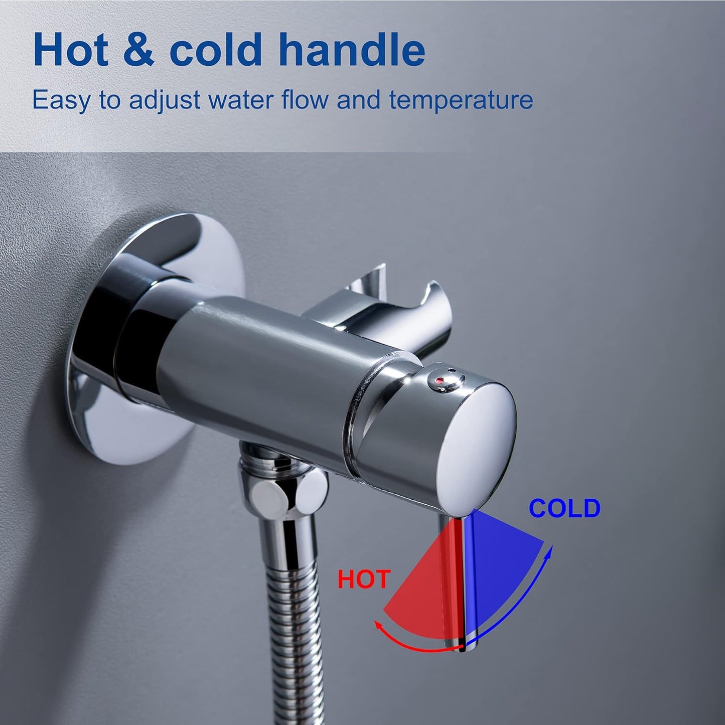 SHAMANDA Handheld Bidet Sprayer for Toilet, Stainless Steel Baby Cloth Diaper Sprayer Kit, Bathroom Toilet Bidet Attachment Set for Bathing Pets Feminine Hygiene, Matte Black BDS01-7