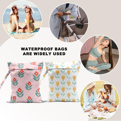 Unicorn Wet Dry Bag 12x10 Inch, Waterproof Reusable Wet Bag with Two Zippered Pockets & Handle for Swimsuit Travel Beach Pool Gym Stroller Dirty Yoga Gym Clothes Toiletries Daycare Organizer