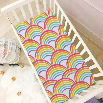 Fall Cute Mushroom Leaves Fitted Crib Sheets Stretchy Portable Playard Sheets for Baby Toddler, Breathable Soft Mini Crib Mattress 52 x 28 in for Boys and Girls