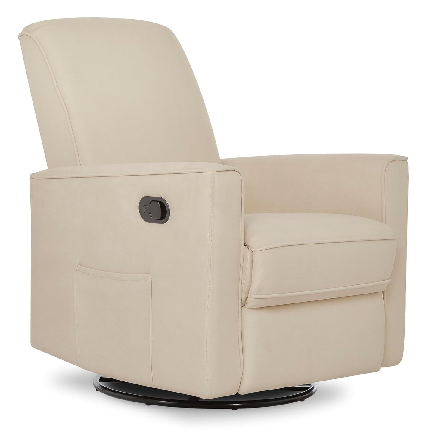 Evolur Raleigh Upholstered Manual Glider Recliner– Rocking & 360° Swivel with Smooth Glide – Greenguard Gold & FSC Certified – Modern Nursery and Living Room Chair in Light Sand