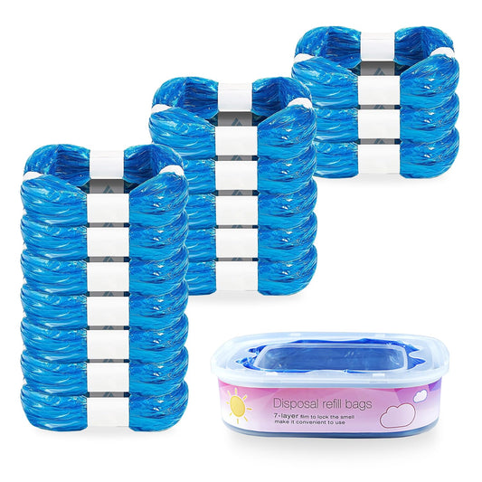 Pack of 9 - Diaper Pail Refills Bags Compatible with Diaper Genie Select Pail, Compact Pail,Square Pails Diaper Pails Refills