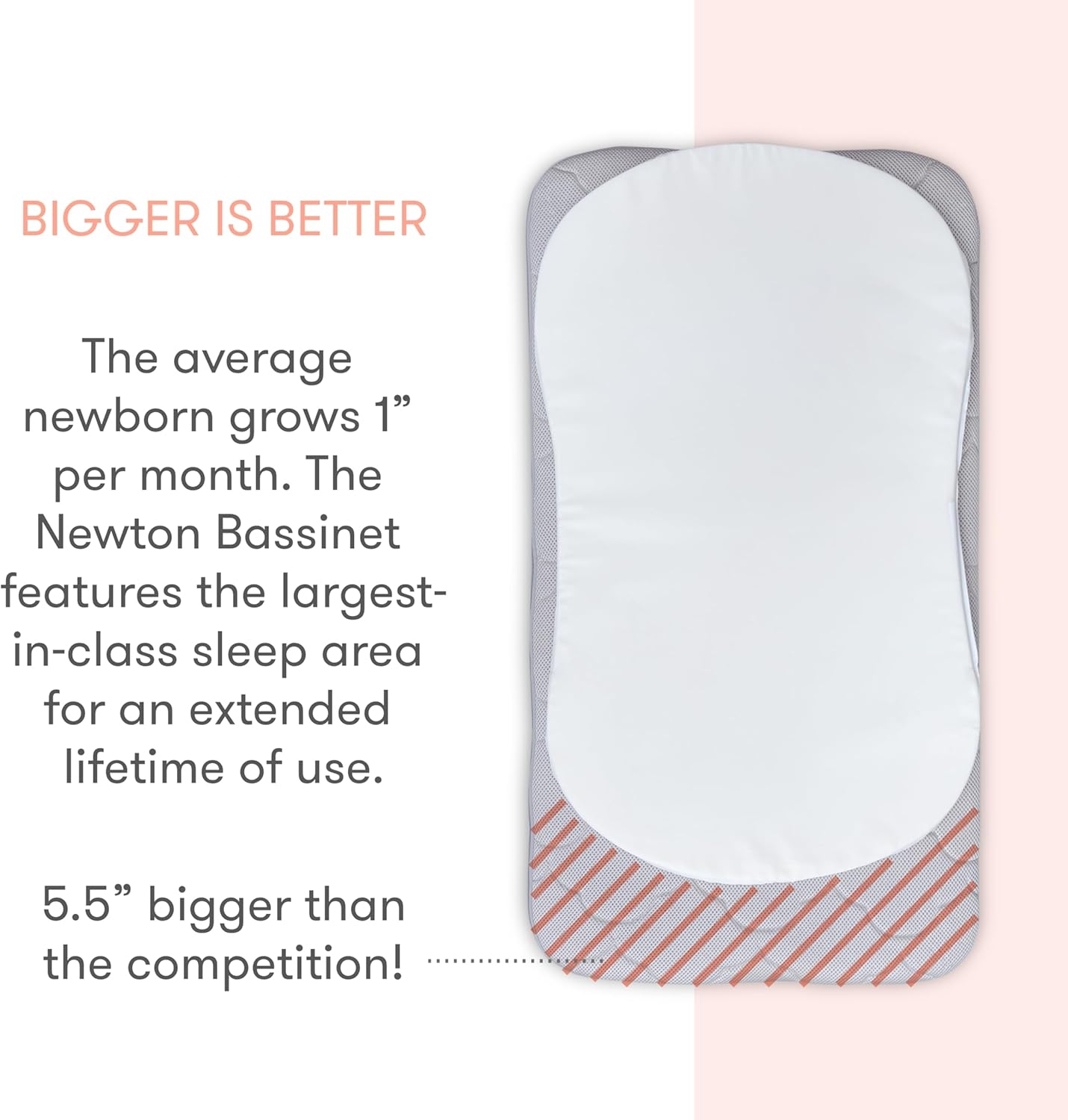 Newton Baby Bassinet & Bedside Sleeper with Mattress & Sheet - Ultra-Breathable & Completely Washable, Removable Dual-Layer Cover | Wood Frame | Adjustable Height & Infant Access Opening
