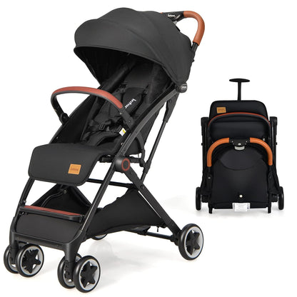 INFANS Lightweight Baby Stroller, Compact Infant with One-Hand Fold, Travel Stroller for Airplane with Cup Holder, Canopy 5-Point Harness Foot Cover for 6-36 Month