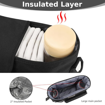 Accmor Universal Stroller Organizer with Insulated Cup Holder, Stroller Caddy Bag Accessories, Stroller Cup Holder Organizer for Uppababy Baby Jogger Britax Stroller, Black