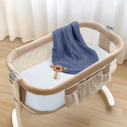 lulumoon Muslin Bassinet Sheets for Baby: Soft Bedside Sleeper Bassinet Fitted Sheets for Boys and Girls