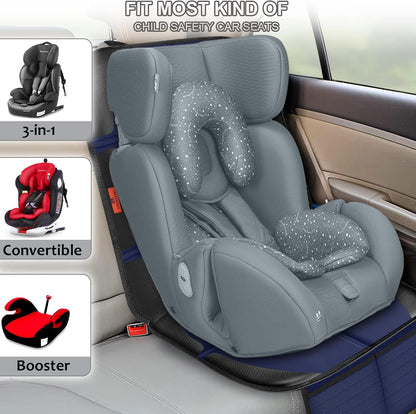 XHYANG Car Seat Protector,Auto Car Seat Protectors Baby Carseat Waterproof & Durable 600D Fabric for Child Baby Car Seat Mat Vehicle Pet Cover 2 Storage Pockets (2 Pack)