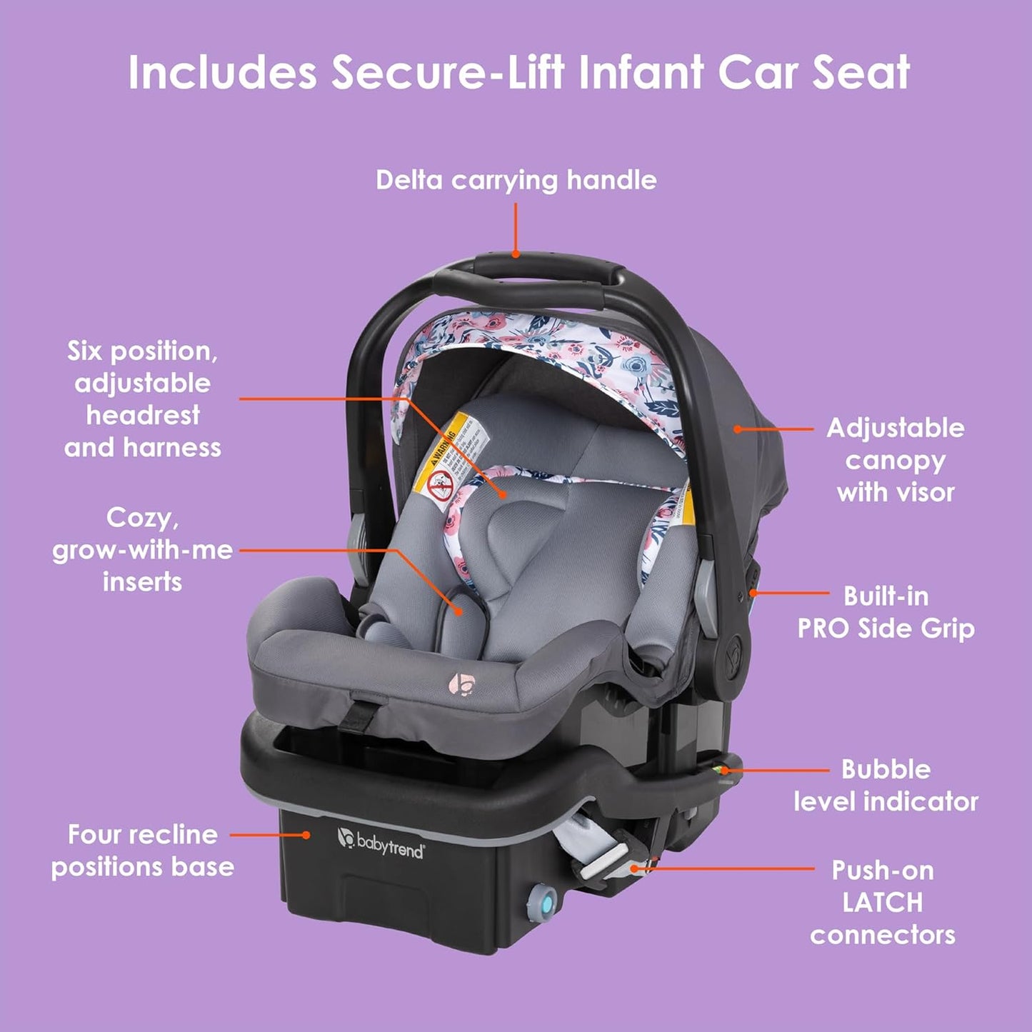 Baby Trend Stroller and EZ-Lift Infant Car Seat, EZ Ride Travel System, Dash Grey