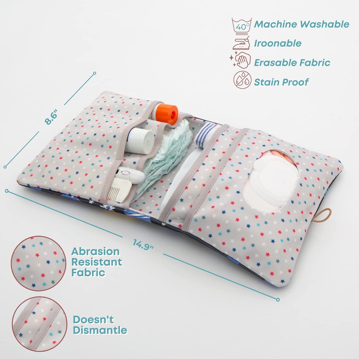 HAMUR Baby Diaper Bag Organizer – Travel-Friendly, Compact & Foldable | Stroller Pouch for Newborn Essentials – Must-Have for Boys & Girls (Leaves)
