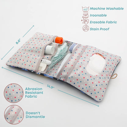 HAMUR Baby Diaper Bag Organizer – Travel-Friendly, Compact & Foldable | Stroller Pouch for Newborn Essentials – Must-Have for Boys & Girls (Leaves)