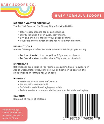 Infant Formula Measuring Scoop — Precise 1oz & 2oz Single-Serving for Newborns & Infants, BPA-Free Design