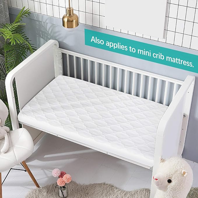 Pack and Play Mattress Protector Cover Waterproof, Pack and Play Mattress Pad Cover Quilted- 39" x 27" for Graco Playard | Mini & Portable Mattresses -Washable Ultra Soft Waterproof Sheets Fitted