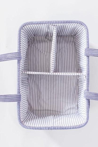 Diaper Caddy Organizer - Mint Curdoroy Baby Storage Bin for Nursery & Car | Baby Shower Basket & registry Essential