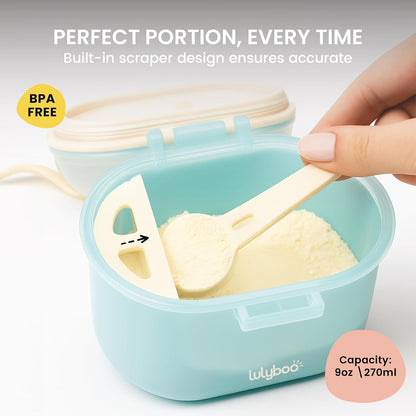 Lulyboo Baby Formula Milk Powder Container - Travel-Friendly, Airtight Storage with Scoop & Spork, Compact BPA-Free, Easy-to-Clean Portable Baby Feeding Accessories (Clay)