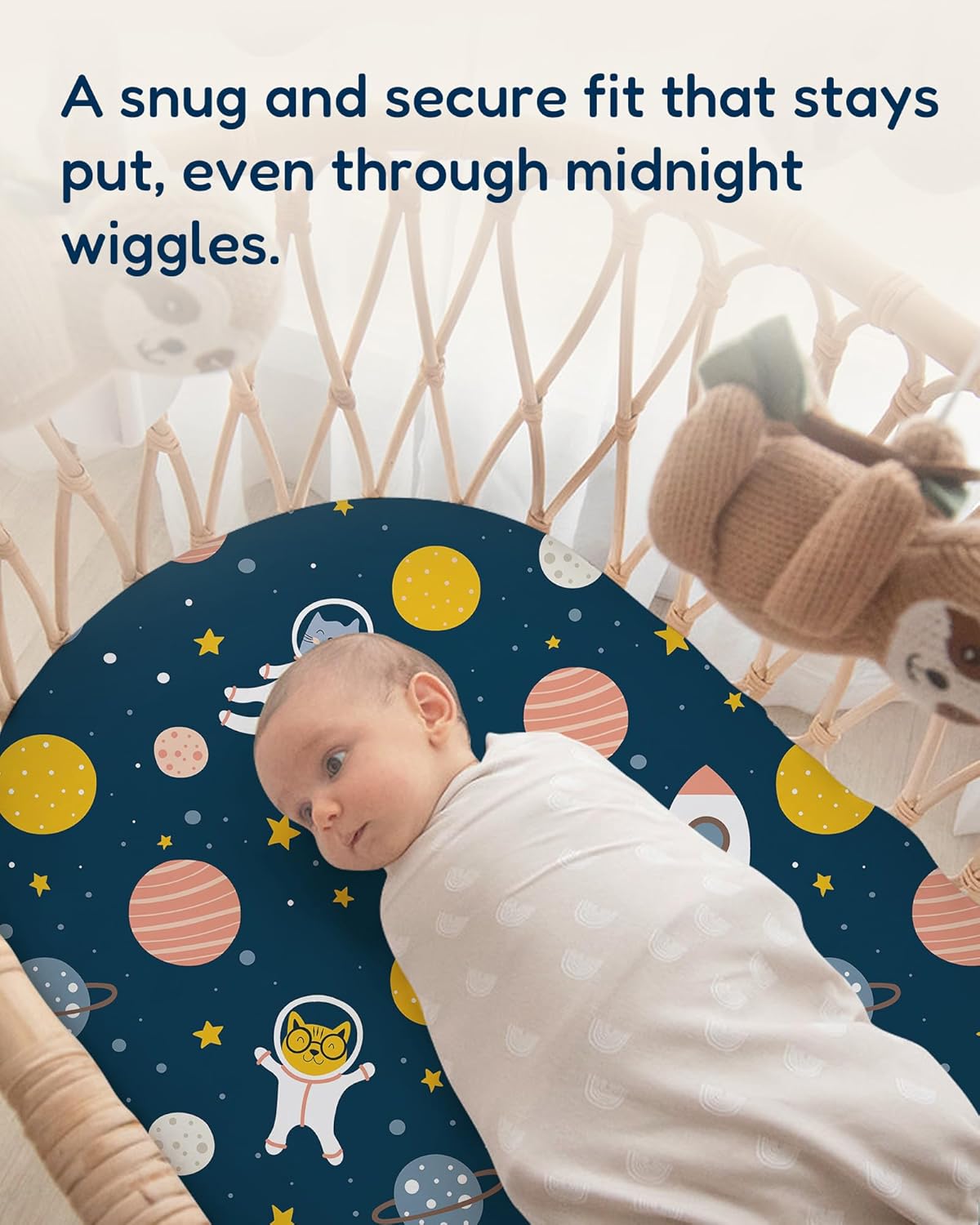 Bassinet Sheets Compatible with Baby Delight Beside Me Dreamer Bassinet, 33x20 for Baby Bedside Sleeper - Buttery Soft, Premium Stretchy Jersey Knit Sheets, 2 Pack