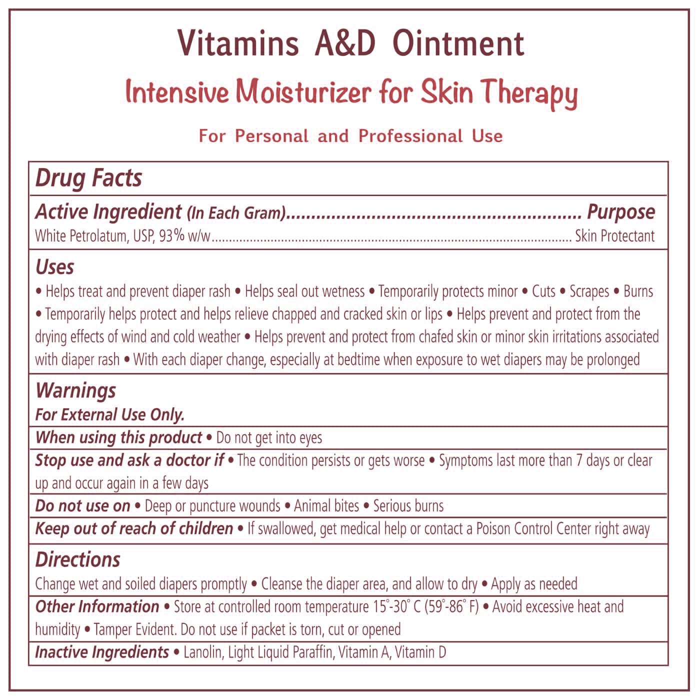 A and D Ointment by Sion Biotext Baby Diaper Rash Vitamin A + D Cream for Dry Skin, Cuts, Burns Soothing Baby Care Medical Moisturizer + First Aid. (1 Tube 4oz)