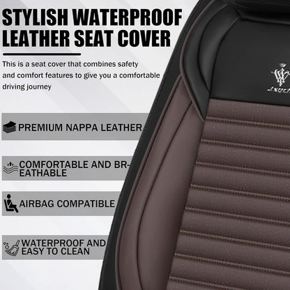 Seat Covers Fit for Mini Convertible 2009-2025 Premium Leather Car Seat Covers, Waterproof Non-Slip and Airbag Compatible, Fashion Car Seat Protector (Black Red,Front Set with Pillow)