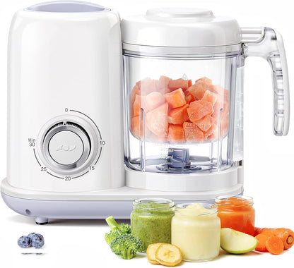 AMZBABYCHEF Baby Food Maker, 4 in 1 Baby Food Processor and Steamer, Puree Blender, Multifunctional Baby Puree Maker, Dishwasher Safe (Green)