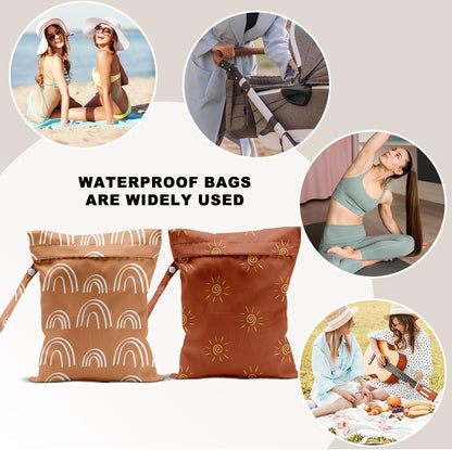 Unicorn Wet Dry Bag 12x10 Inch, Waterproof Reusable Wet Bag with Two Zippered Pockets & Handle for Swimsuit Travel Beach Pool Gym Stroller Dirty Yoga Gym Clothes Toiletries Daycare Organizer