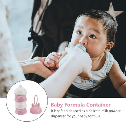 Kisangel Stackable Formula Dispenser 3 Layer Baby Milk Powder Dispenser Travel Milk Powder Container for Non- Spill Portable Home Storage