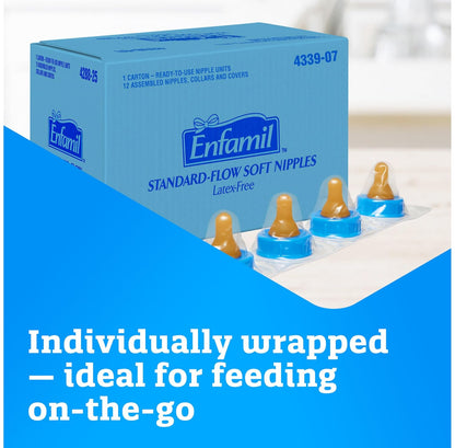 Enfamil Standard Flow Soft Nipples, Latex-Free & BPA Free, 12 Count