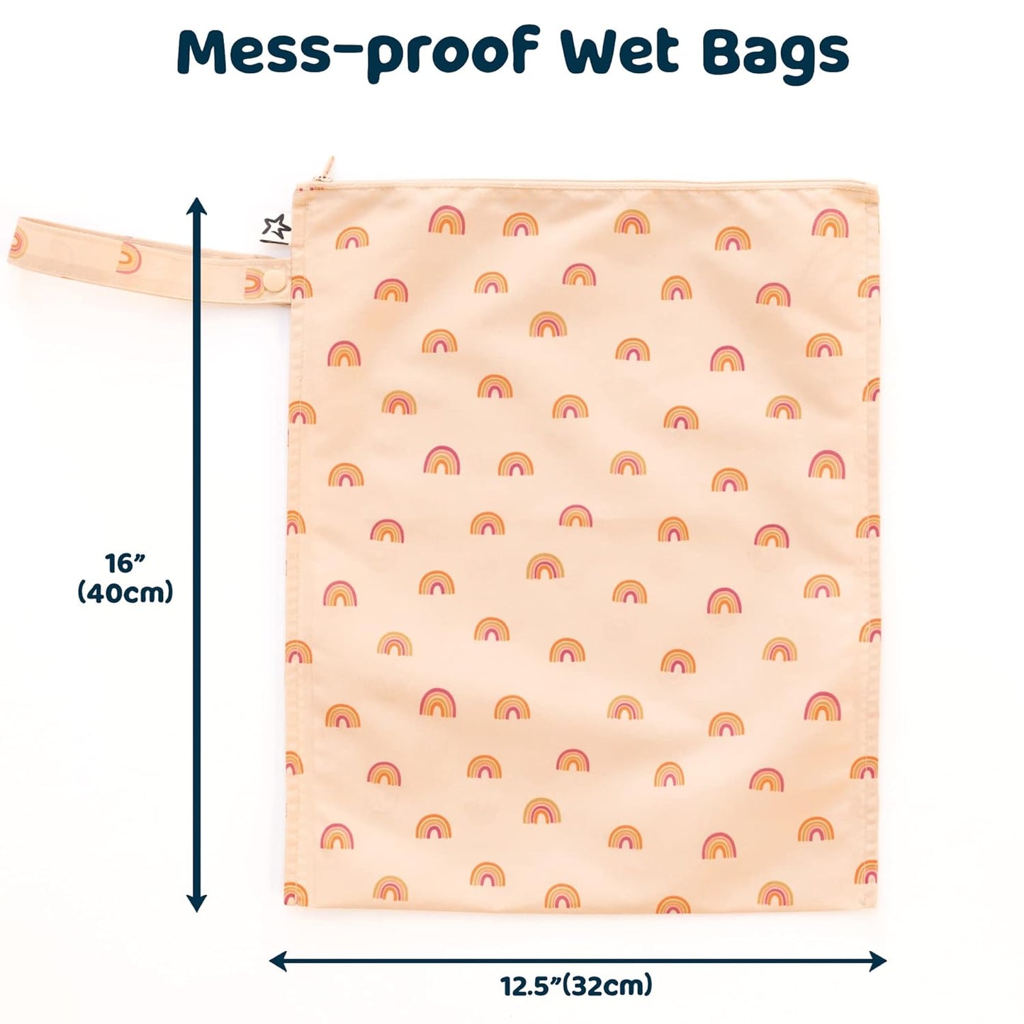 Tiny Twinkle Mess Proof Wet Bags | 2-Pack Reusable Waterproof Wet Bags for Swimsuits | Baby Clothes | Travel & Diaper Bag (Pink, Brown Checkers) - Colors B