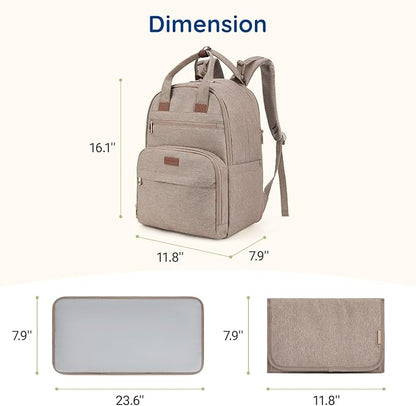 mommore Diaper Bag Backpack, Large Baby Bag for Boy Girl Toddler with Changing Pad, Travel Essentials Diaper Backpack Baby Shower Gifts
