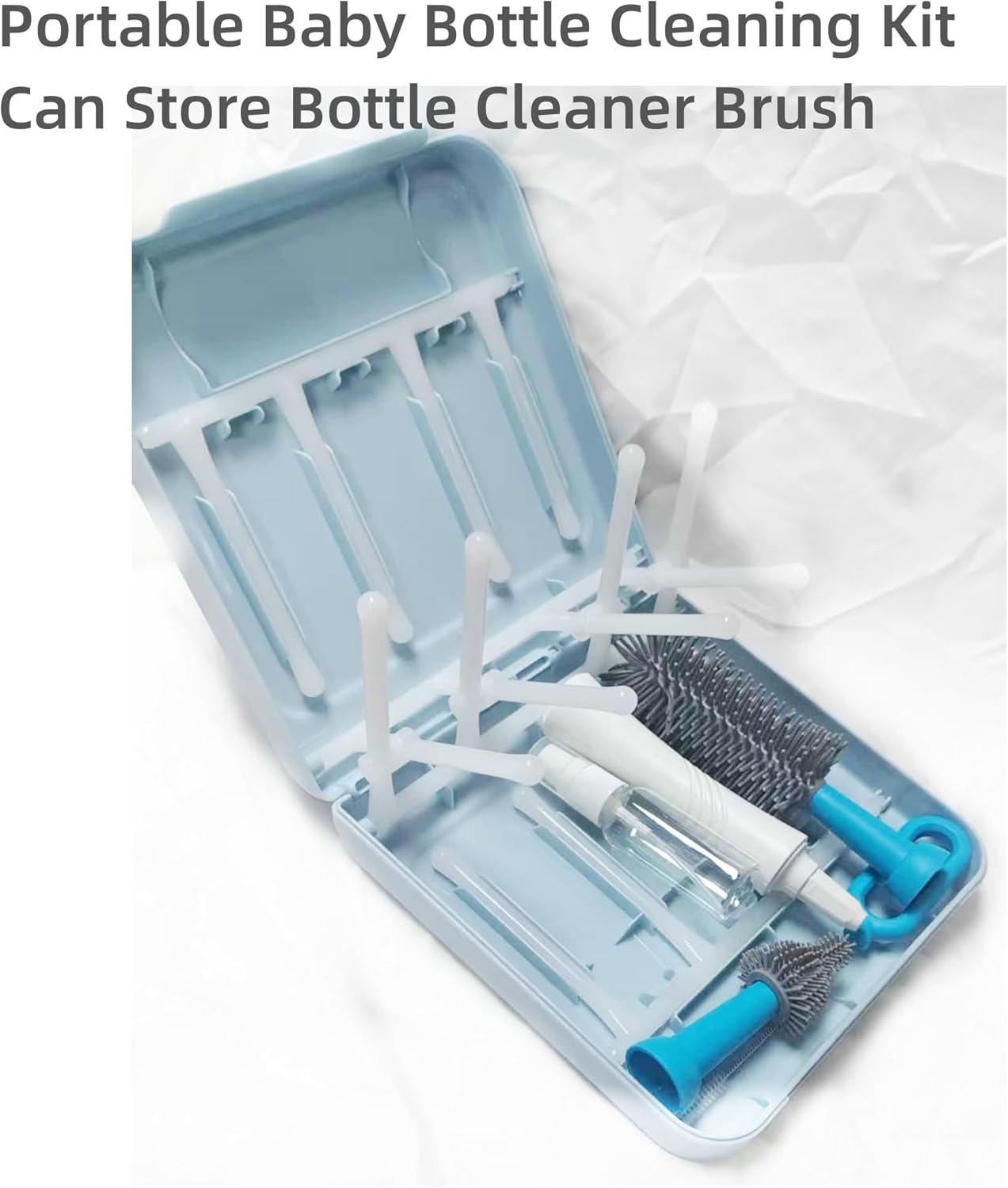 Travel Bottle Drying Rack Space Saving,Foldable Bottle Drying Rack with 16 Ribs,Portable Baby Bottle Drying Rack for Bottles,Breast Pumps and Other Feeding Accessories,Widely Used Daily Basis