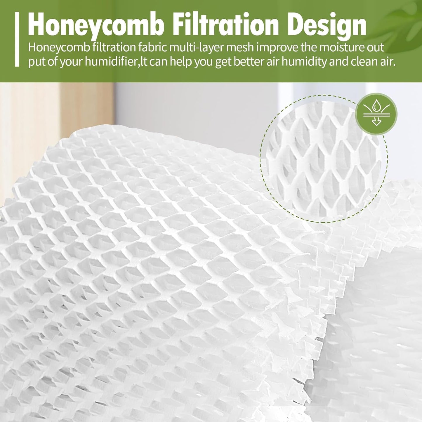 Aiskaer Humidifier Wicking Replacement Filter Compatible with Canopy Bedside and Nursery Humidifiers, Paper Filter, 6-Pack