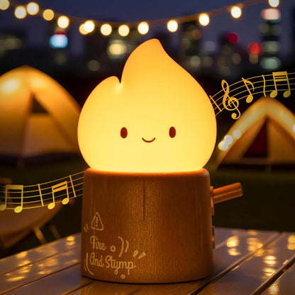 3pcs Cozy Campfire Nightlight Kits, Soothing Nature Sounds, White Noise Night Light for Baby Adult, Rechargeable, Cute Flame Lamp, Best Gift for Kids Bedrooms Camping Trips