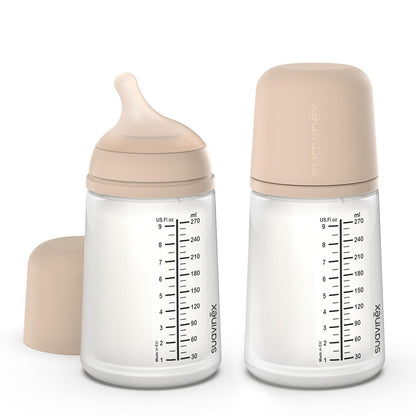 Suavinex Zero Zero Anti Colic Baby Bottle, No 1 Spanish Baby Bottle Brand, Minimizes Bottle Rejection & Nipple Confusion, Perfect for Breastfeeding Babies, 6oz/180mL, Deep Tone, Adaptable Flow Nipple