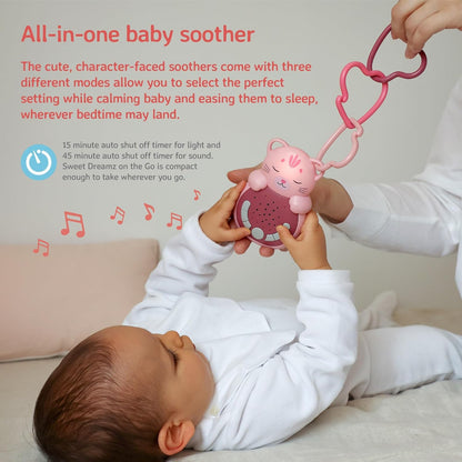 Cloud b Travel Comforting Sound Machine w/Calming Light | 4 White Noise and 4 Lullabies | Re-Activating Smart Sensor | Sweet Dreamz On the Go™ - Fox