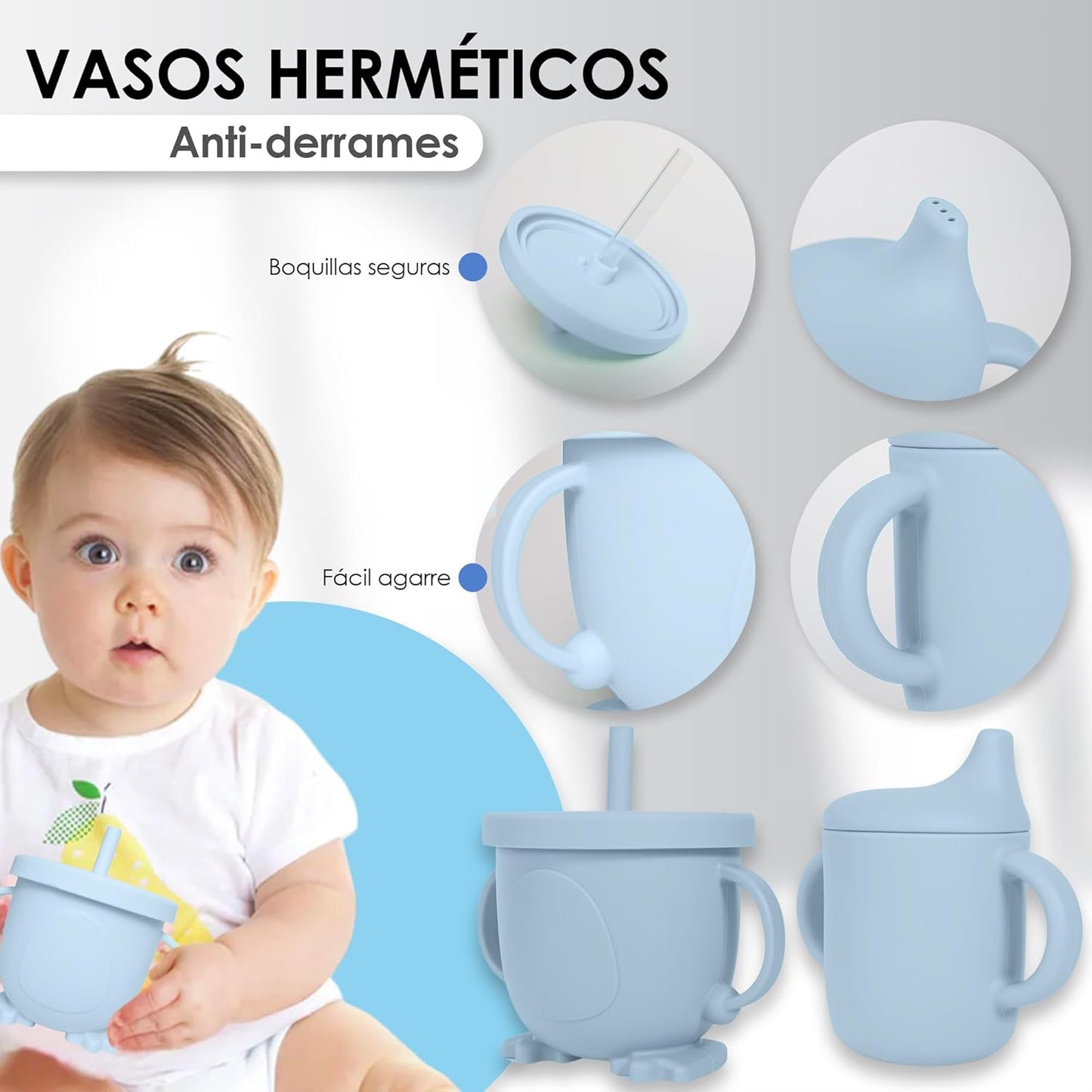 Bluet B- Silicone Baby Feeding Set with Pacifier - Baby Led Weaning Supplies - Baby Spoons, Suction Bowl - Plate - Baby Utensils Set - Silicone Feeding Set for Baby First Foods - 11pcs - Purple
