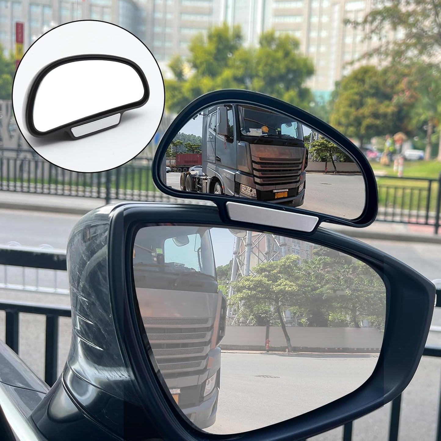 Blind Spot Mirror Adjustable 360 Degree Car Side Mirror, HD Glass Rear View Exterior Accessories Frame Thickness Less than 5MM for Car SUV (long-armed Right)
