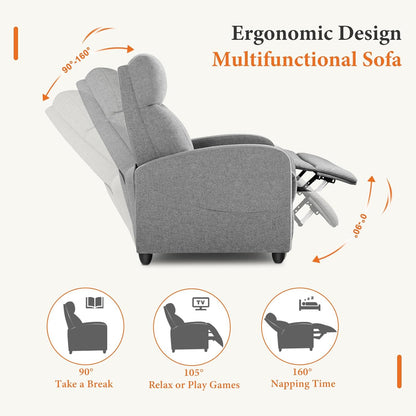 Sweetcrispy Recliner Chair, 360 Swivel Rocker Chair for Adults, Glider Rocker Recliners, Nursery Chairs for Living Room, High Back, Upholstered Deep Seat, Classical Brown