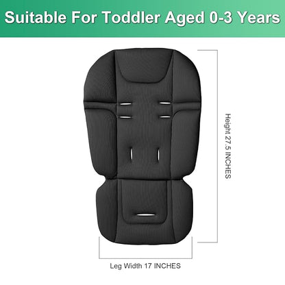 Baby Stroller Seat Liner for Most Models, Breathable Fabric Stroller Seat Liner Insert, Ensure Comfort and Support on The Go, Stroller Accessories for Toddler Aged 0-5 Years Old, Black
