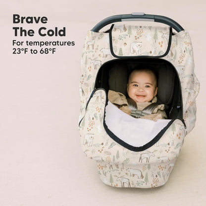 KeaBabies Winter Car Seat Cover Baby, Newborn - Universal Fit Infant Carseat Covers Baby Girl, Boy, Breathable, Lightweight Blanket, Easy to Use Stroller Canopy, Rain, Wind, Sun Shade (Laurel)