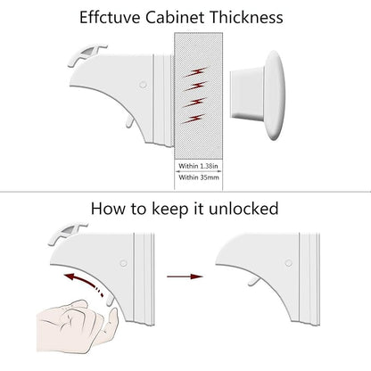 Norjews Child Safety Adhesive Magnetic Cabinet Locks (20 Locks and 3 Keys), Easy Install in Seconds, No Screws or Drilling, Invisible Baby Proof Locks for Cabinets and Drawers