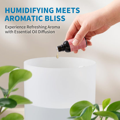 Clarston 2L Cool Mist Humidifier for Bedroom with 360° Adjustable Nozzle, High and Low Mist Levels, Ultra-Low Noise, Light-Off, No BPA, Auto Shut Off, Ideal Baby Humidifier with Easy Top Filling