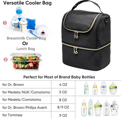 Mam Breastmilk Storage Bag with Ice Pack - Cooler for 6 Bottles Up to 9 Ounce - Insulated Bottle Bag for Daycare