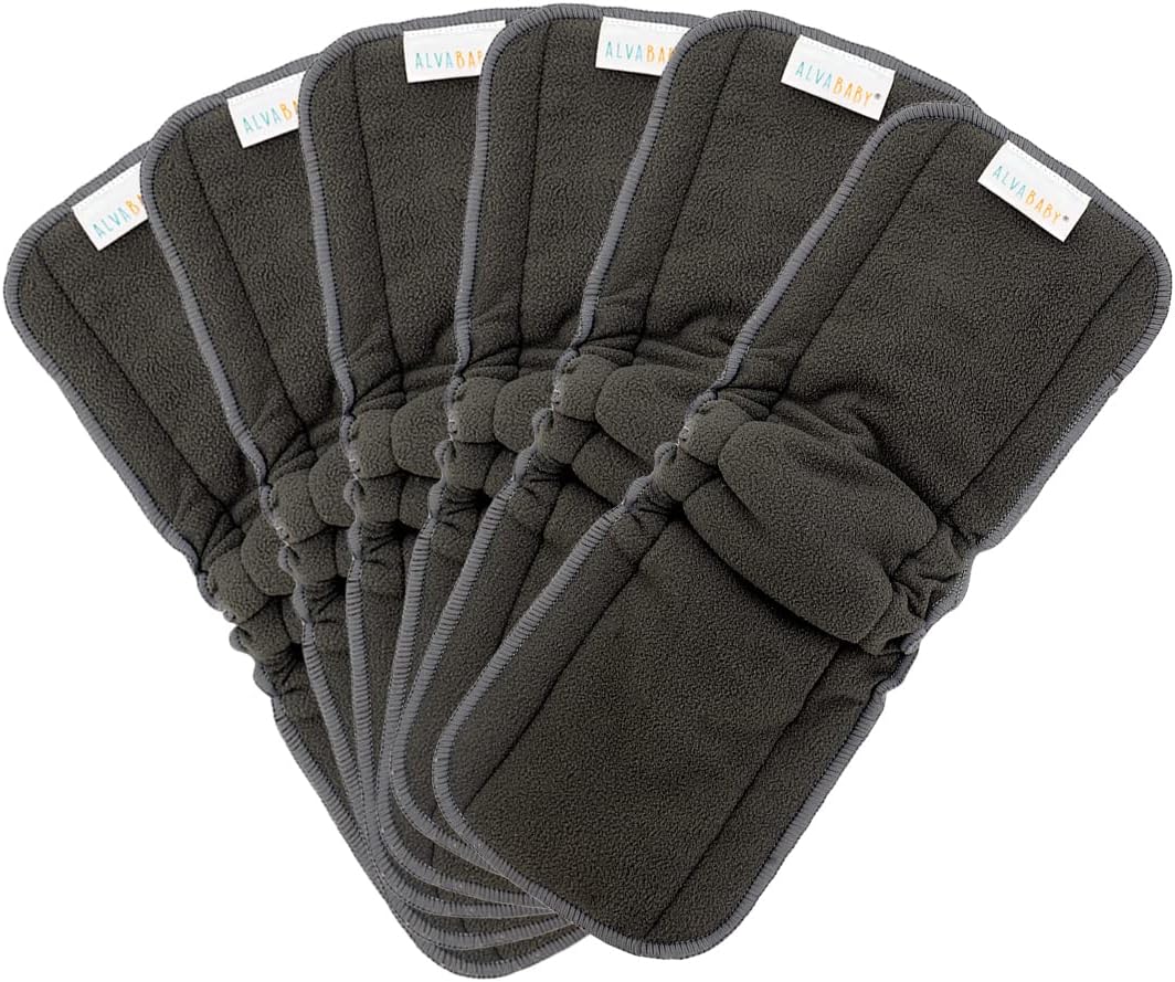 AlVABABY 12pcs Cloth Diaper Inserts,5-Layer Inserts,Reusable Liners for Baby Cloth Diapers12ZTN