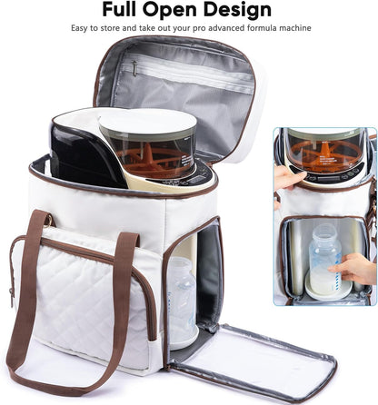 SFYBYHEART Carrying Case Compatible with Baby Brezza Formula Pro Advanced Formula Dispenser Machine Carrying Bag - Baby Formula Mixer Travel Bag with Pockets for Baby Essential, Pumps, Baby Bottles