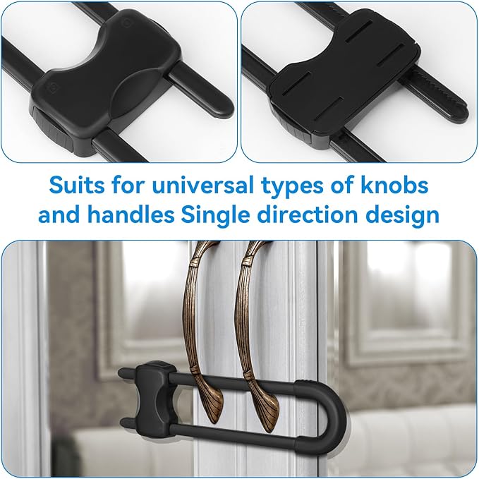 Cabinet Locks Baby Proofing,Child Proof Cabinet Locks,6 Pack Adjustable U Shaped Baby Proofing Cabinets,Child Locks for Cabinets and Drawers (Black)