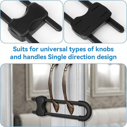 Cabinet Locks Baby Proofing,Child Proof Cabinet Locks,6 Pack Adjustable U Shaped Baby Proofing Cabinets,Child Locks for Cabinets and Drawers (Black)