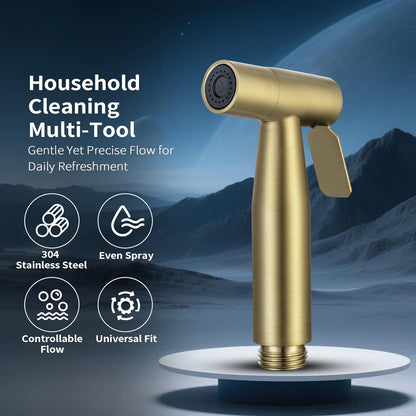 BARROCK 2 Pack Bidet Sprayer Head Only, Stainless Steel Handheld Shattaf Jet Spray for Toilet, Baby Cloth Diaper Sprayer with Adjustable Water Pressure Control, Brushed Nickel