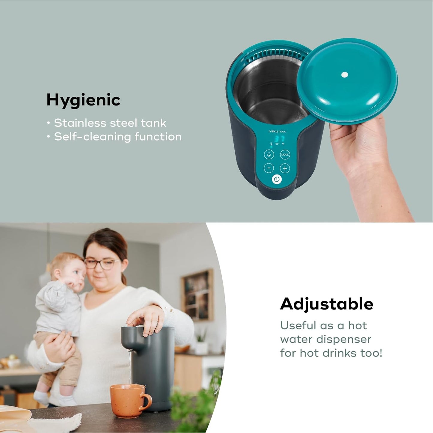 Babymoov Instant Baby Bottle Prep - Automatic Water Warmer & Dispenser for Fast & Easy Baby Formula Bottles (Stainless Steel Tank)