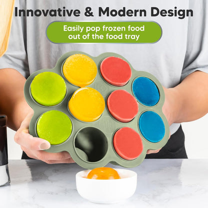 KeaBabies Silicone Food Freezer Trays with Lid, 2oz x 10 Pods Baby Food Storage Containers, Easy Puree Meal Prep, Breast Milk Silicone Freezer Molds, Dishwasher, Microwave Safe, BPA-Free (Chai Latte)