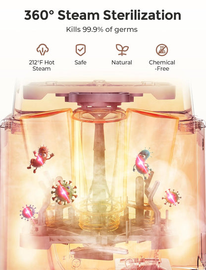 Xaproo Baby Bottle Washer, Sterilizer & Dryer, All-in-One Cleaning Machine for Bottles, Pump Parts & Baby Essentials, 19 Min Rapid Wash & Auto Mode, 60 Detergent Tablets Time-Saving & Effortless Care