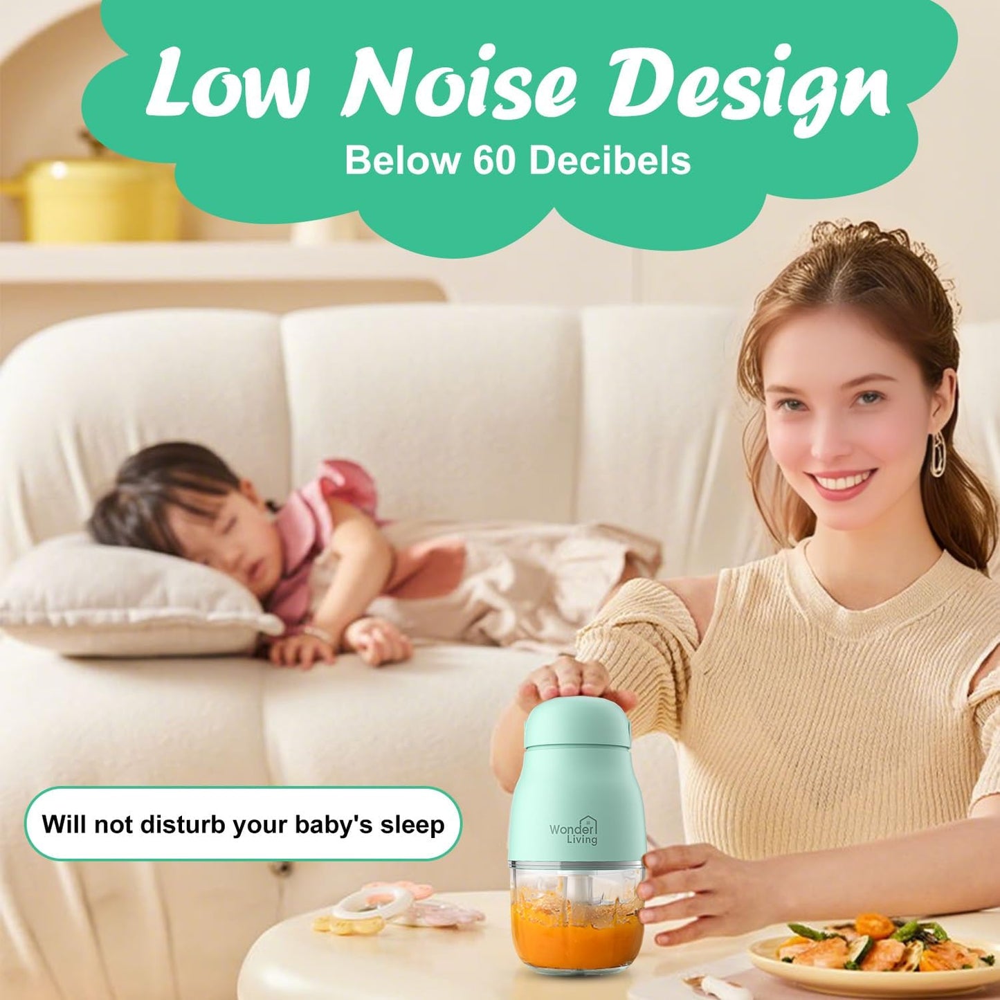 Baby Food Maker with Glass Cups & Freezer Tray, Compact Baby Processor for Smoothies, Hands-Free One-Touch, 230W Motor