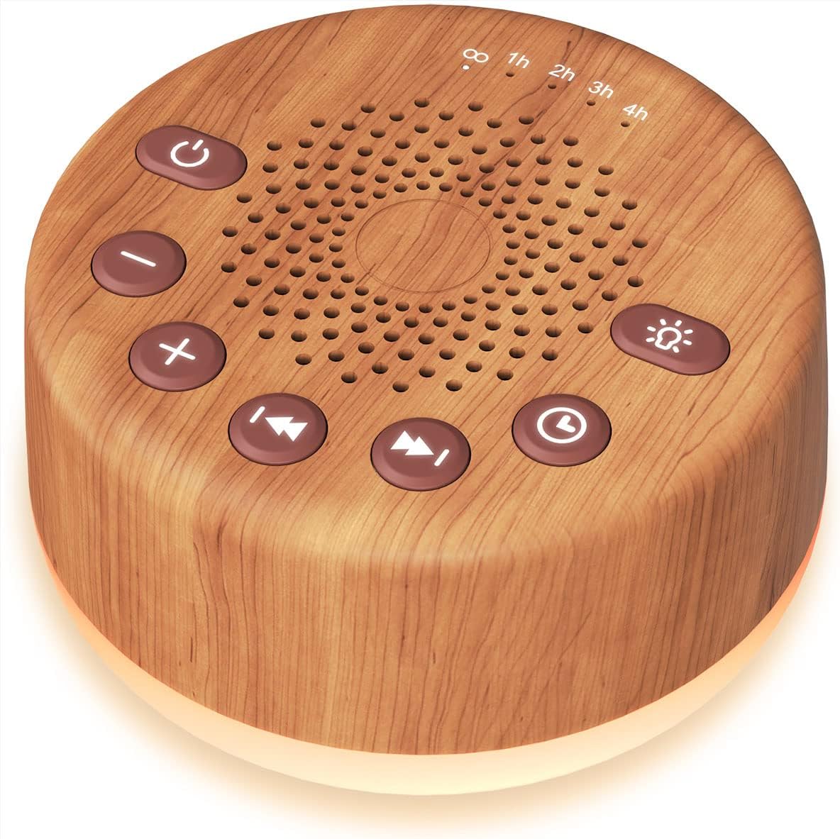Sound Machine Easysleep White Noise Machine with 25 Soothing Sounds and Night Lights with Memory Function 32 Levels of Volume and 5 Sleep Timer Powered by AC or USB for Sleeping Relaxation (White)