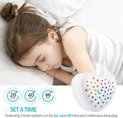 BEREST Sound Machine for Babies, Adults & Kids | 15 Soothing Sounds Featuring White Noise & 9 Lullabies, Cry Sensor, Star Projector | Mini, Rechargeable, Travel Friendly